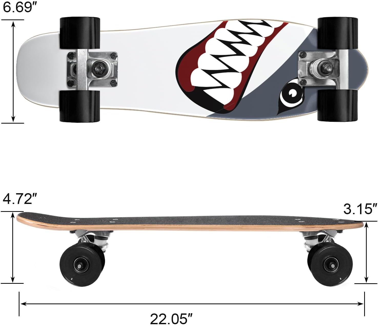 Skateboard Complete 22 Inch Mini for Beginners Kids Boys and Girls Image 2