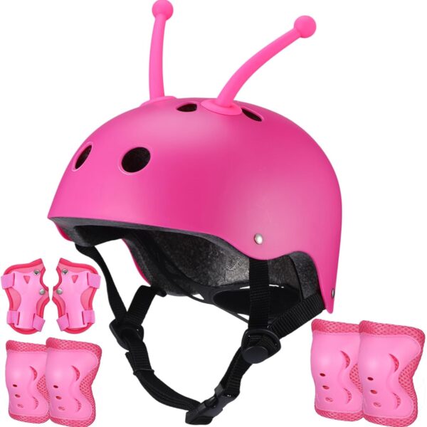9 Pcs Kids Helmet Adjustable for Kids Ages 3 8 with Protective Sports Gear Set Knee and Elbow Pads Wrist Pads Protection Set for Girls Boys Toddler Christmas Birthday