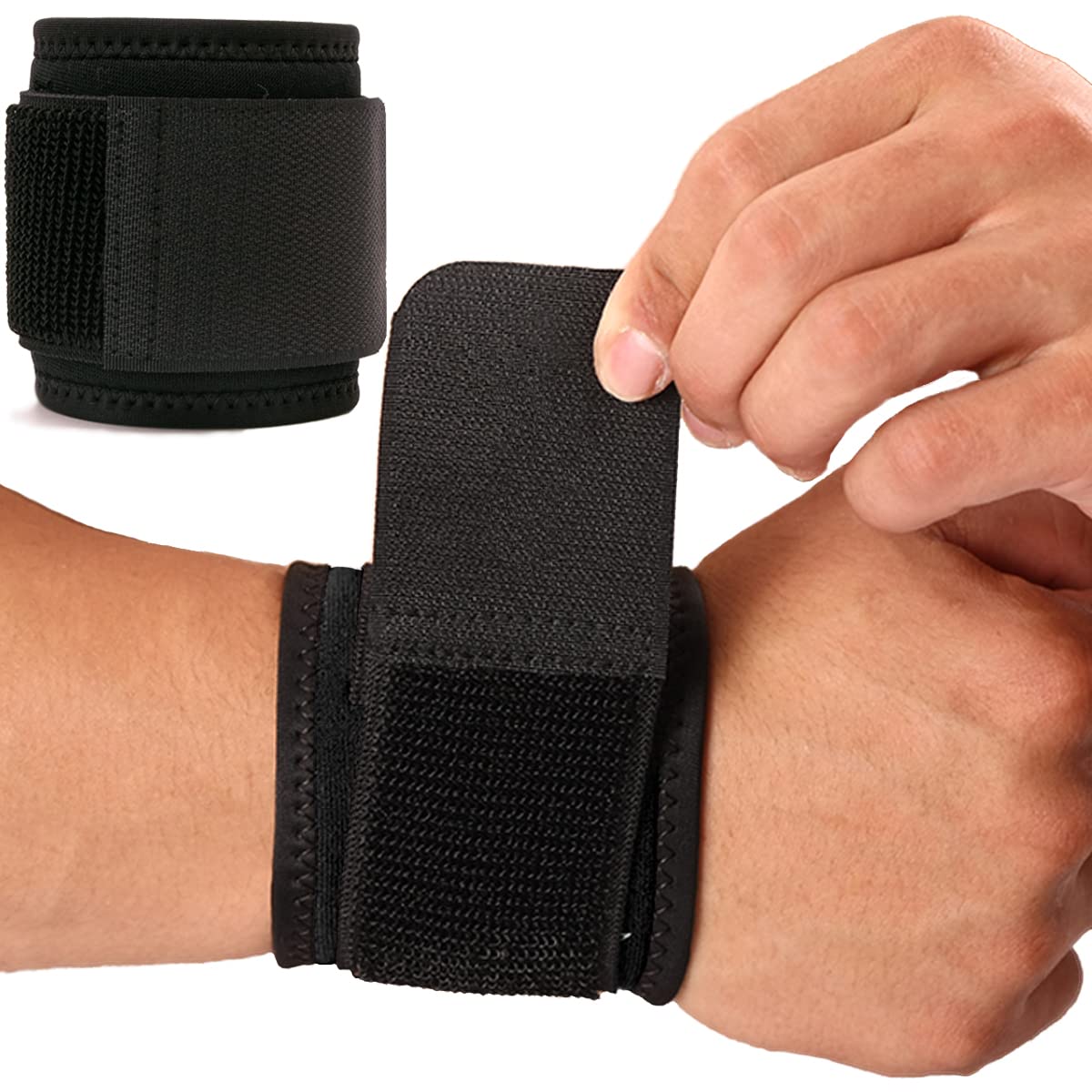 Wrist Brace, 2 PACK Wrist Wraps for Carpal Tunnel for women and men Wrist Straps for Weightlifting, Working Out and Pain Relief Flexible, Highly Elastic, Adjustable, Comfortable and Multi Functional