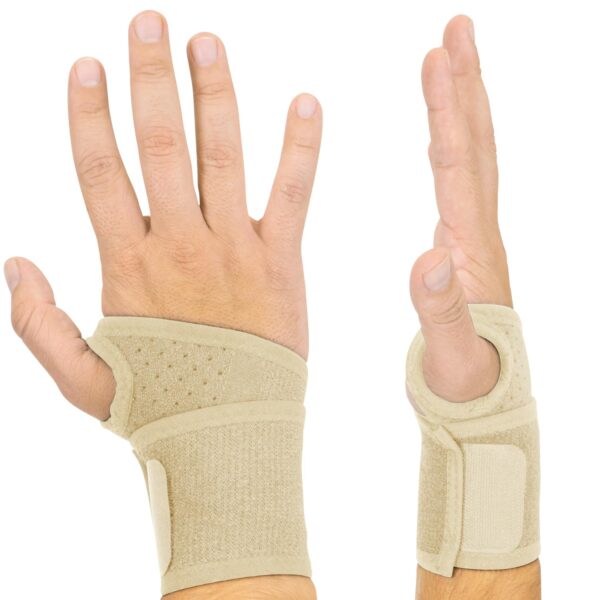 Wrist Wrap Braces (2 Pack) Tendonitis Support for Carpal Tunnel Arthritis Sprained Pain Protection Sleeve Weightlifting & Calisthenics Compression Stabilizer for Women, Men Adjustable