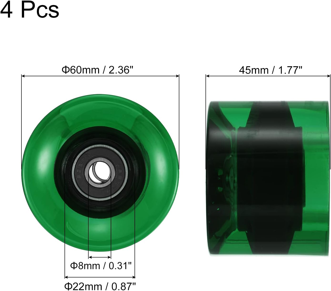 Longboard Wheels with Bearings , Street Wheels, for Skateboards Cruiser Wheel Replacement Image 2