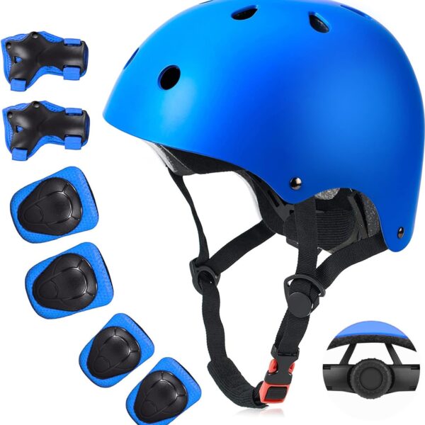 Kids Bike Helmet Set, CPSC Certified with Knee Pads Elbow Pads Wrist Guards,Adjustable Helmet for Ages 3 5 8 15 Toddler Kids&Youth,Bicycle Skateboarding…
