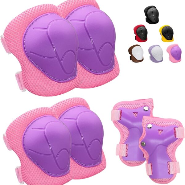 Knee Pads for Kids， Knee Pads and Elbow Pads Set Toddler 3 10 Years Protective Gear Set for Girls Boys with Wrist Guards for Skating Cycling Bike Rollerblading Scooter