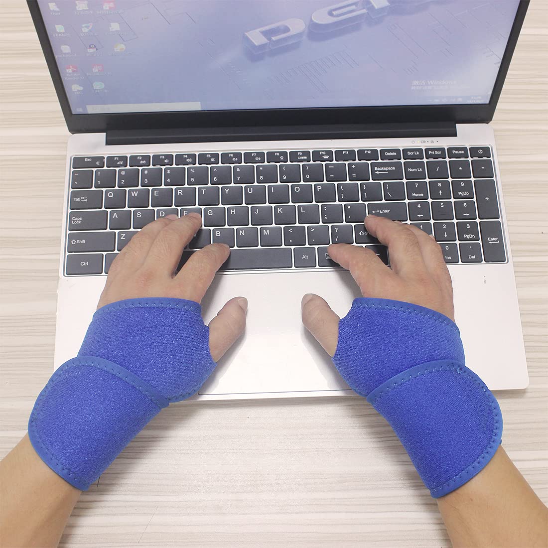 Wrist Brace Wrist Wraps for Carpal Tunnel 2 Pack Wrist Brace Compression Straps Hand Support, Adjustable Wrist Support for Arthritis and Tendinitis, Joint Pain Relief (Blue) Image 2