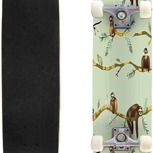 Skateboard Skate Board Canadian Maple Longboard 31'' Pro Complete Board w/Concave Skateboard for Beginners, Adults, Teens, Kids