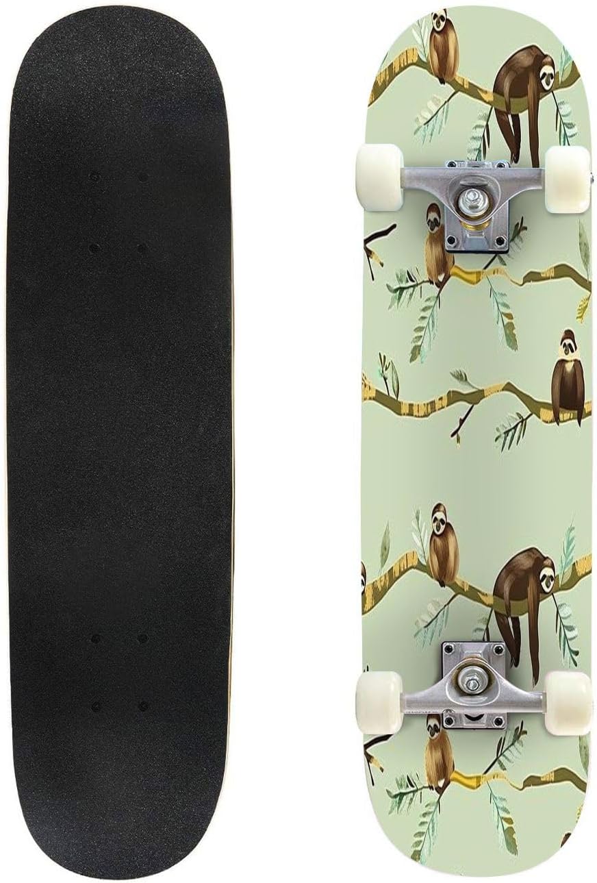 Skateboard Skate Board Canadian Maple Longboard 31'' Pro Complete Board w/Concave Skateboard for Beginners, Adults, Teens, Kids
