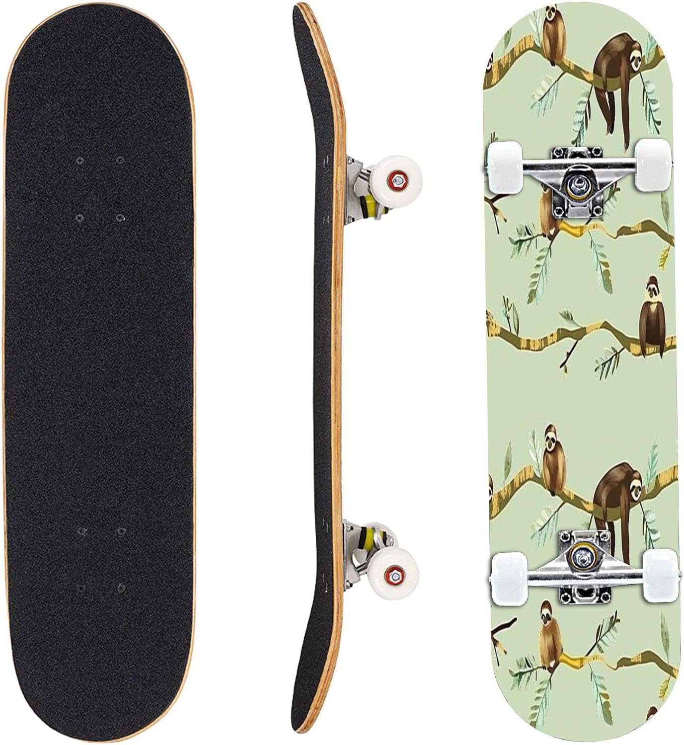 Skateboard Skate Board Canadian Maple Longboard 31'' Pro Complete Board w/Concave Skateboard for Beginners, Adults, Teens, Kids Image 2