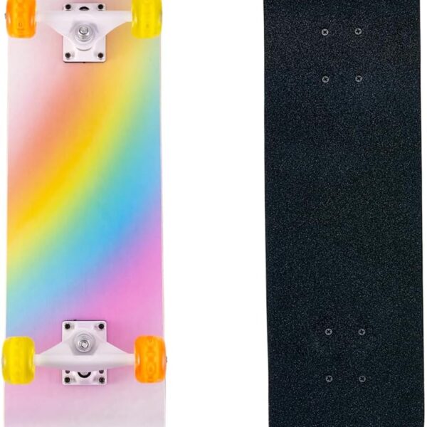 Skateboard,31 x 8 Inch Complete Skateboard, 8 Layer Maple Wood Deck Double Kick Standard Skateboards for Kids, Teens, Adult, Beginner