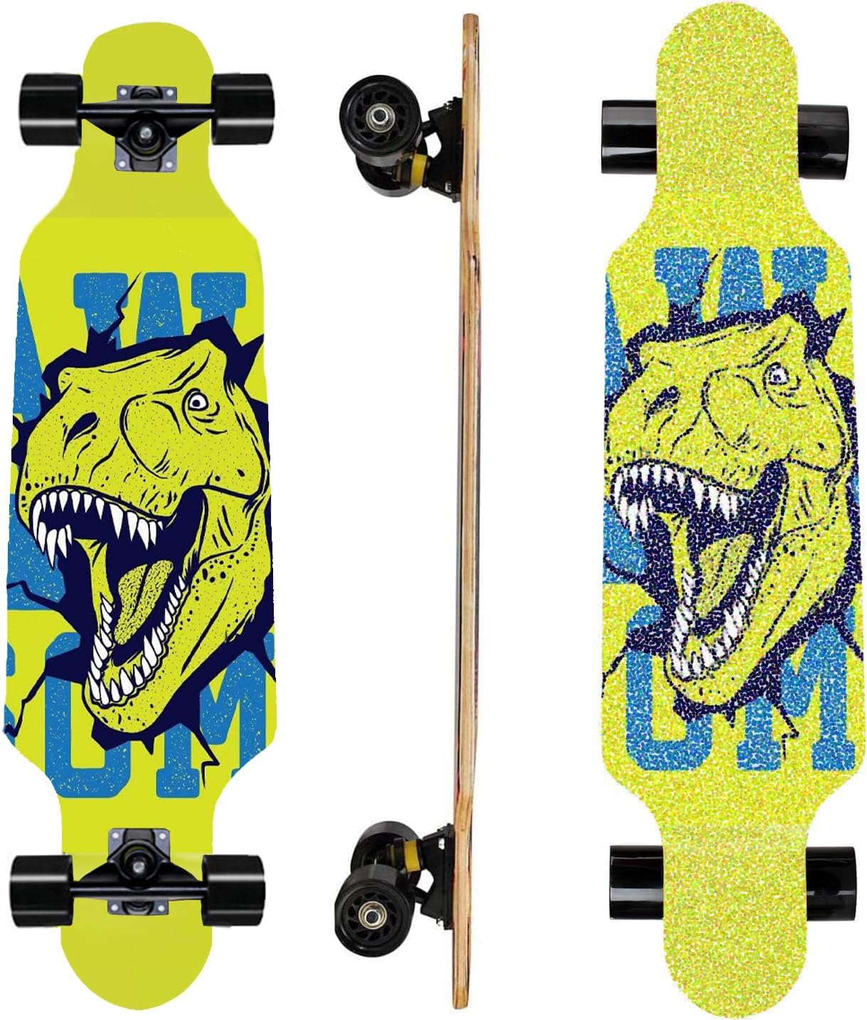 31" Longboard 7 Layers Skateboard Pro Complete for Cruising, Carving, Free Style and Downhill with T Tool