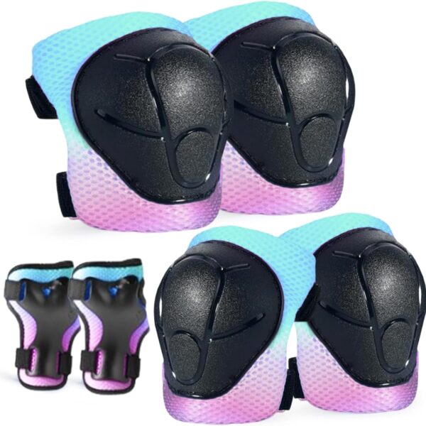 Kids/Youth Knee Pads and Elbow Pads Set for Kids 3 14 Years Boys Girls Protective Gear Set Adjustable Knee Pads, Elbow Pads, Wrist Guards Skateboard Skating Skiing Cycling Biking Running Scooter