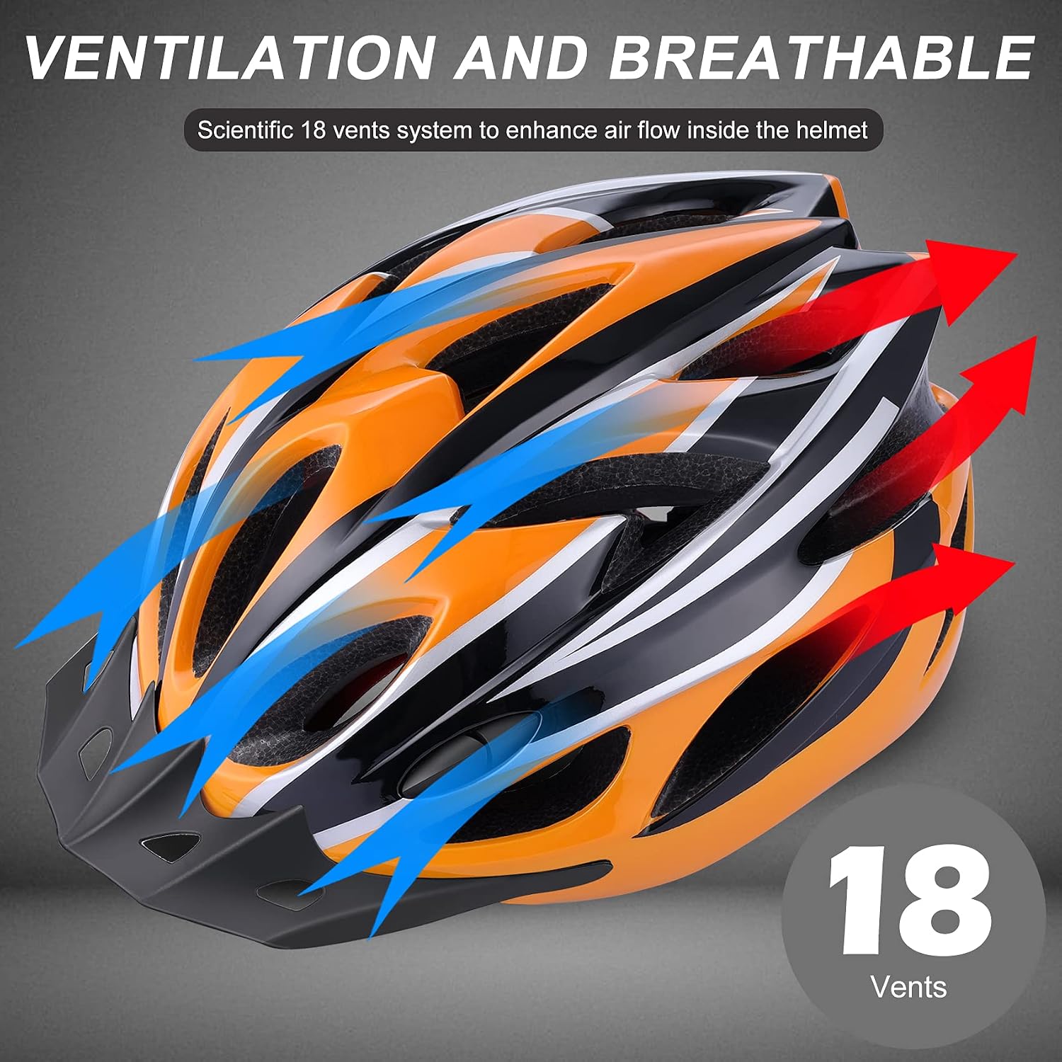 Adult Bike Helmet Lightweight for Men Women Comfort with Pads&Visor, Certified Bicycle Helmet for Adults Youth Mountain Road Biker Image 2
