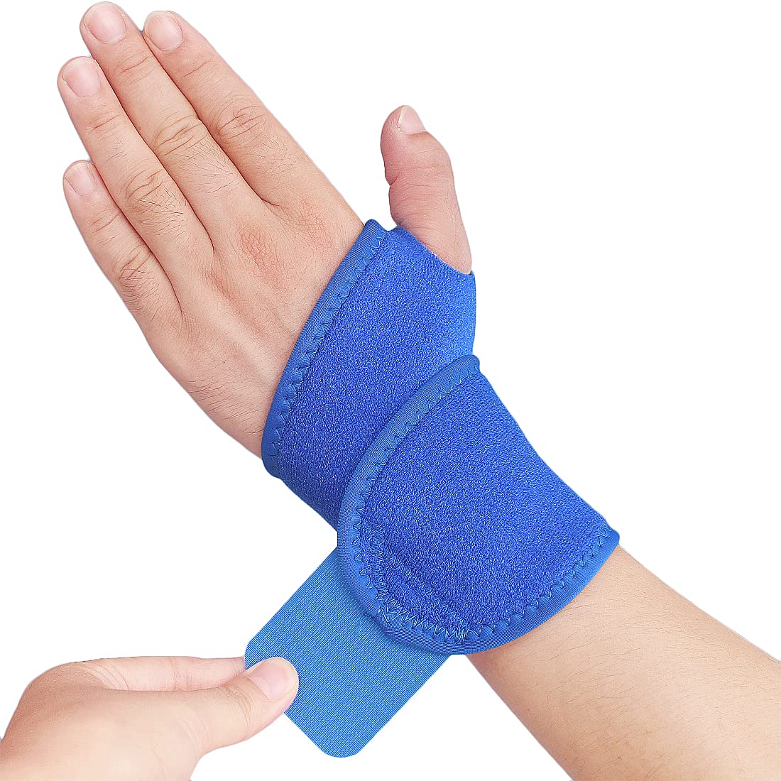 Wrist Brace Wrist Wraps for Carpal Tunnel 2 Pack Wrist Brace Compression Straps Hand Support, Adjustable Wrist Support for Arthritis and Tendinitis, Joint Pain Relief (Blue)