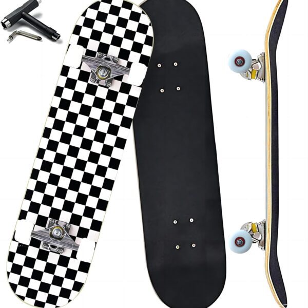Pro Complete for Beginners Girls Boys Kids Youths Teens Adults 31"x8" Skate Boards 7 Layers Canadian Maple Double Kick Deck Concave Longboard