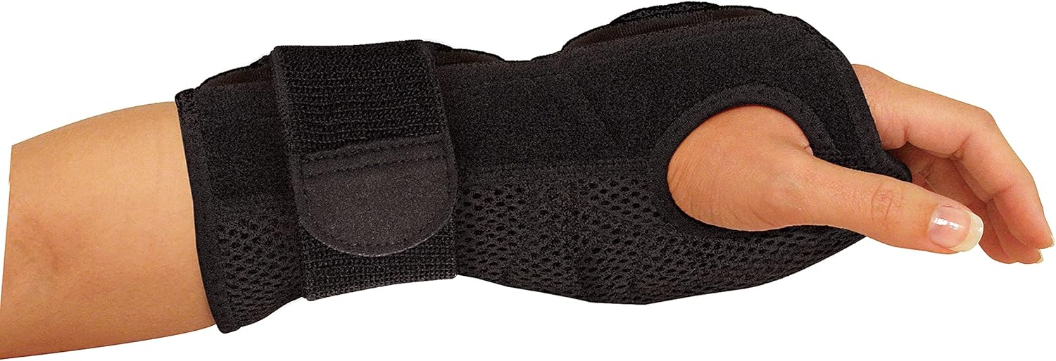 Medicine Adjustable Night Support Wrist Brace, For Sleeping, Arm Compression worn t or Right For Men and Women, Black, One Size Fits Most