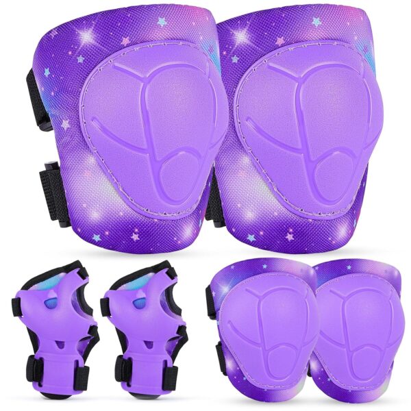 Knee Pads for Kids, Adjustable Toddler Knee Pads and Elbow Pads Set for Boys Girls 3 8 13 Years, Kids Protective Gear Set for Skating Roller Skate Scooter Cycling