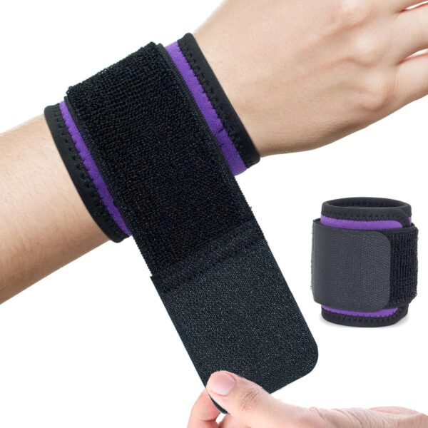 Wrist Brace, 2 PACK Wrist Wraps for Carpal Tunnel for Women  Wrist Support for Weightlifting/Fitness/Sports/Pain Relief  Highly Elastic, Adjustable, Flexible, Comfortable and Multi Functional, Violet