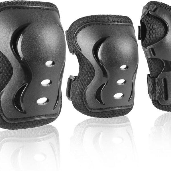 Knee Pad Elbow Pads and Wrist Guards Protective Gear Set for Skateboarding Cycling Roller Skating Inline Skating Scooter Riding  Biking Sports