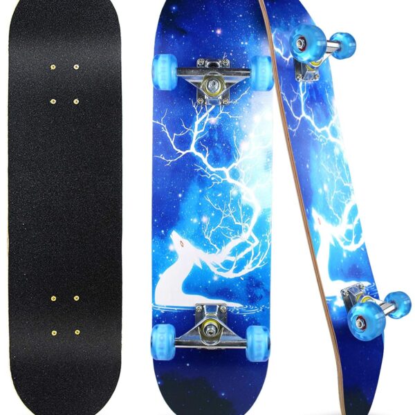 Standard for Beginners Kids Boys Girls Teenager  31''x 8''Canadian Maple  Pro Skate Board,
